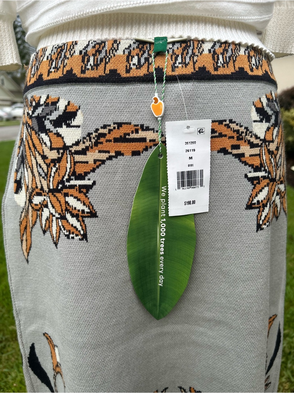 NWT🌷FARM Rio Stained Glass Beauty Printed Scalloped Hem Knit Midi Skirt - Picture 13 of 13